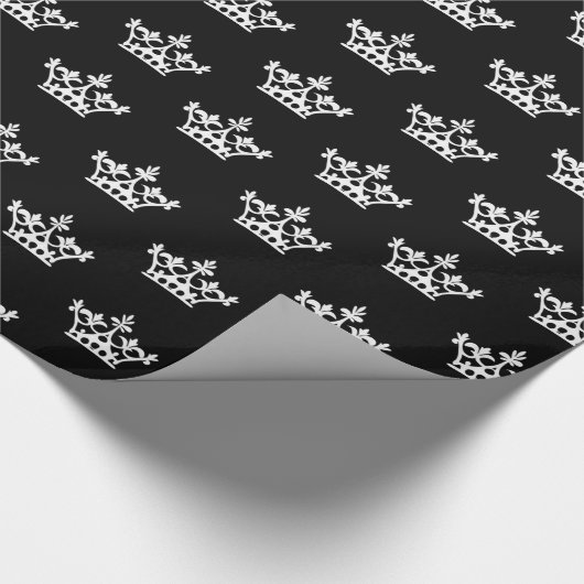 Witte kronen cadeaupapier (Hoek)