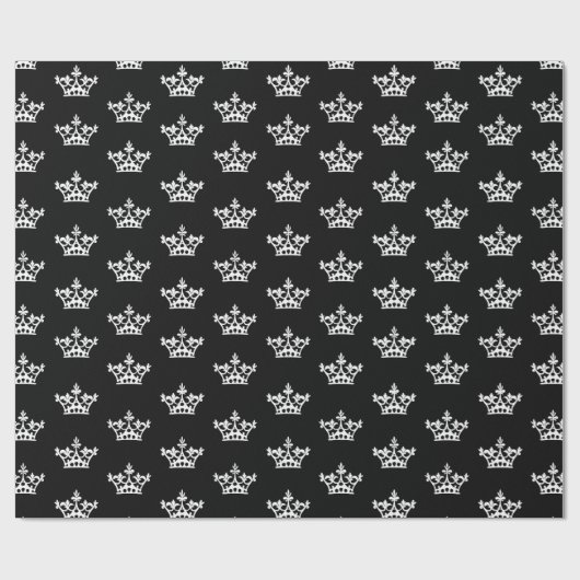 Witte kronen cadeaupapier (Vlak)