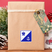 Witte kroon op het kroon en het ankerblauw vierkante sticker