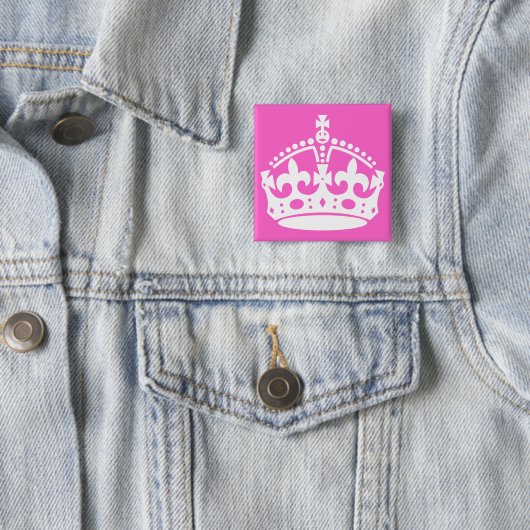 Witte kroonButton Vierkante Button 5,1 Cm (In situ)