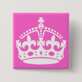 Witte kroonButton Vierkante Button 5,1 Cm (Voorkant)