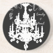 Witte  kroonluchter Kies achtergrondkleur Zandsteen Onderzetter (Voorkant)