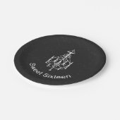 Witte kroonluchter, zwarte vocht Sweet 16 Bord (Gekanteld)