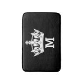 Witte kroonmonogram op maat badmat (Voorkant Verticaal)