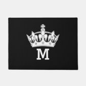 Witte kroonmonogram op maat deurmat (Voorkant)