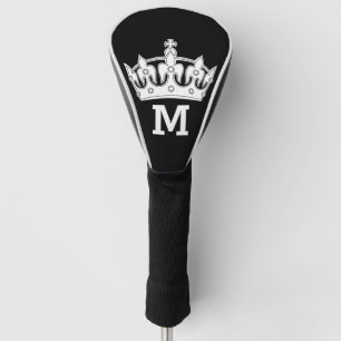 Witte kroonmonogram op maat golfheadcover