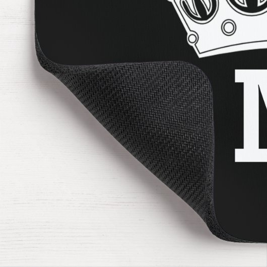 Witte kroonmonogram op maat muismat (Hoek)