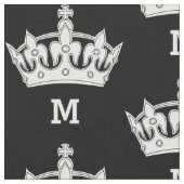 Witte kroonmonogram op maat stof (Close Up)