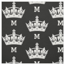 Witte kroonmonogram op maat stof