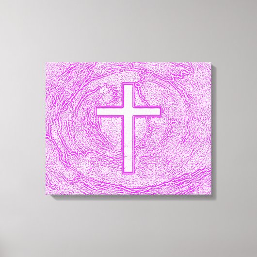 WITTE KROS, AANGEZIEN IN PINK CANVAS AFDRUK (Voorkant)