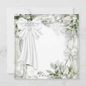 Witte Kruis Bloemen Eerste Communie Kaart (Achterkant)