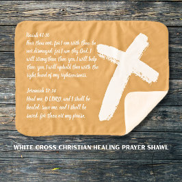 Witte Kruis Christelijke Healing Prayer Shawl Sherpa Deken
