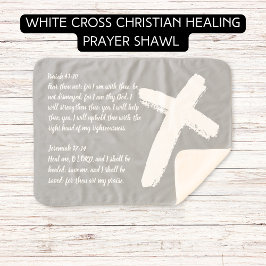 Witte Kruis Christelijke Healing Prayer Shawl Sherpa Deken