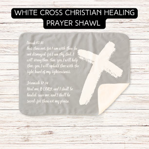 Witte Kruis Christelijke Healing Prayer Shawl Sherpa Deken
