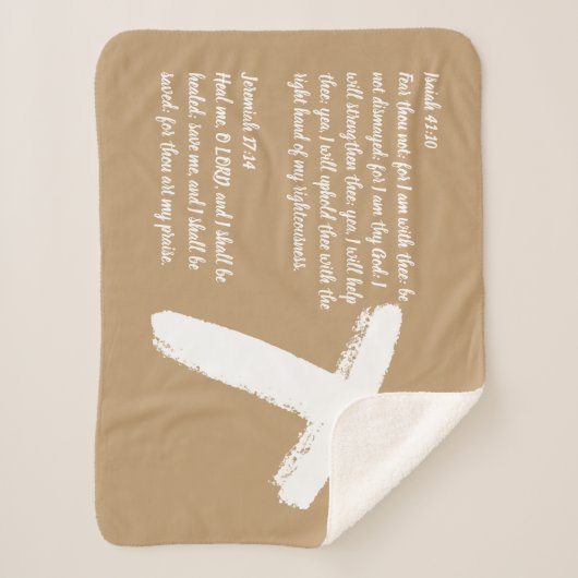 Witte Kruis Christelijke Healing Prayer Shawl Sherpa Deken (Voorkant)