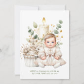 Witte Kruis Cupcake met Meisje Doop Kaart (Achterkant)