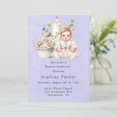 Witte Kruis Cupcake met Meisje Doop Kaart (Staand voorkant)