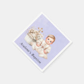 Witte Kruis Cupcake met Meisje Doop Servet (Hoek)