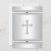 Witte Kruis Diamanten Meisjes Witte Eerste Communi Kaart (Achterkant)