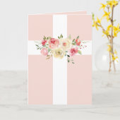 Witte Kruis en bouquet Kaart (Gele Bloem)