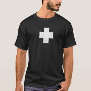 Witte kruis geverfd op Red Guard Life V.2 T-shirt