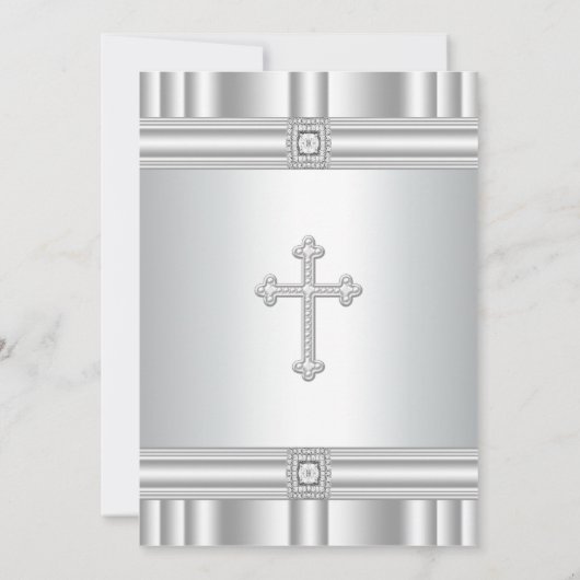 Witte Kruis Jongen of Meisje doop uitnodiging (Achterkant)