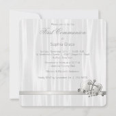 Witte Kruis Meisjes Wit Foto Eerste Communie Kaart (Achterkant)