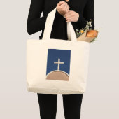Witte kruis van Taos Grote Tote Bag (Voorkant (product))