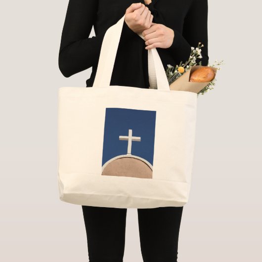 Witte kruis van Taos Grote Tote Bag (Voorkant (product))