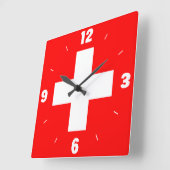 Witte kruisnummers voor Zwitserse vlaginschrijving Vierkante Klok (Hoek)