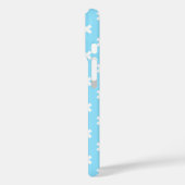 Witte kruissteken op babyblauw Case-Mate iPhone case (Achterkant / Links)