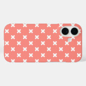 Witte kruissteken op perzik Case-Mate iPhone case (Achterkant (horizontaal))