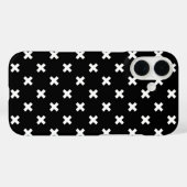 Witte kruissteken op zwart Case-Mate iPhone case (Achterkant (horizontaal))