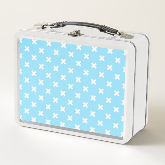 Witte kruisstiften op babyblauw (Voorkant)