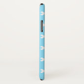 Witte kruisstiften op babyblauw Case-Mate iPhone case (Achterkant / rechts)