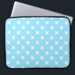 Witte kruisstiften op babyblauw laptop sleeve<br><div class="desc">Witte kruisstiften op babyblauw</div>