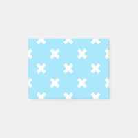 Witte kruisstiften op babyblauw