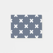 Witte kruisstiften op blauwe grijs post-it® notes (Voorkant)