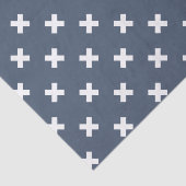 Witte kruisstiften op blauwe grijs tissuepapier (Detail)