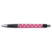 Witte kruisstiften op fuchsia pen (Voorkant)