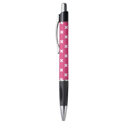 Witte kruisstiften op fuchsia pen (Top (Verticaal))