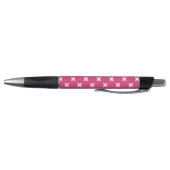 Witte kruisstiften op fuchsia pen (Bodem)