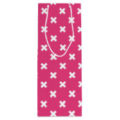 Witte kruisstiften op fuchsia wijn cadeautas (Achterkant)