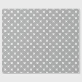 Witte kruisstiften op grijs cadeaupapier (Vlak)