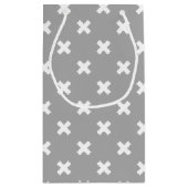 Witte kruisstiften op grijs klein cadeauzakje (Achterkant)