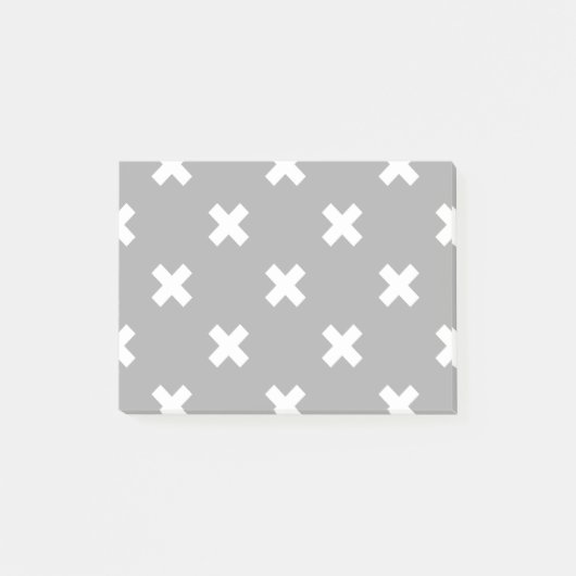 Witte kruisstiften op grijs post-it® notes (Voorkant)