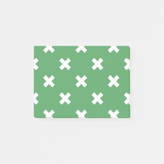 Witte kruisstiften op groen post-it® notes (Voorkant)