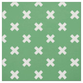 Witte kruisstiften op groen stof (Swatch)