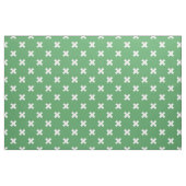 Witte kruisstiften op groen stof (Fat Quarter)