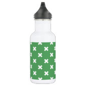 Witte kruisstiften op groen waterfles (Rechts)